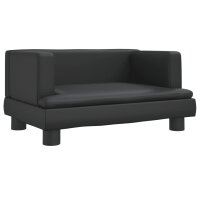 vidaXL Kindersofa Schwarz 60x40x30 cm Kunstleder