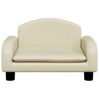 vidaXL Kindersofa Creme 50x40x30 cm Kunstleder