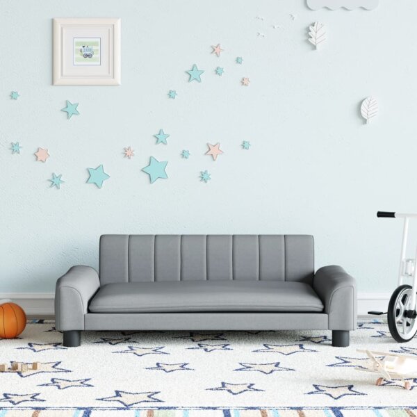 vidaXL Kindersofa Hellgrau 90x53x30 cm Stoff