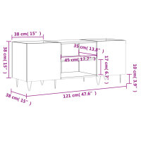 vidaXL Plattenschrank Schwarz 121x38x48 cm Holzwerkstoff