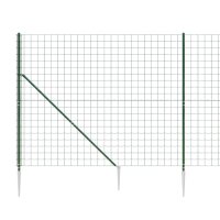 vidaXL Maschendrahtzaun mit Bodenh&uuml;lsen Gr&uuml;n 2x10 m