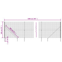 vidaXL Maschendrahtzaun mit Bodenh&uuml;lsen Gr&uuml;n 2x10 m