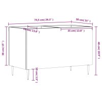 vidaXL Plattenschrank Grau Sonoma 74,5x38x48 cm Holzwerkstoff