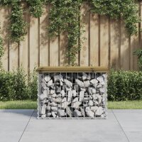 vidaXL Gartenbank aus Gabionen 63x44x42 cm Kiefernholz...