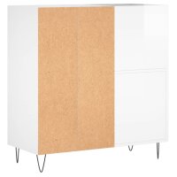 vidaXL Plattenschrank Hochglanz-Wei&szlig; 84,5x38x89 cm Holzwerkstoff