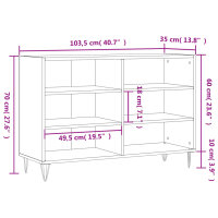 vidaXL Sideboard Schwarz 103,5x35x70 cm Holzwerkstoff