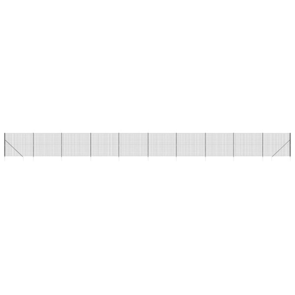 vidaXL Maschendrahtzaun mit Bodenh&uuml;lsen Anthrazit 1,8x25 m