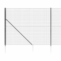 vidaXL Maschendrahtzaun mit Bodenh&uuml;lsen Anthrazit 1,8x25 m