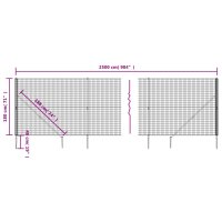 vidaXL Maschendrahtzaun mit Bodenh&uuml;lsen Anthrazit 1,8x25 m