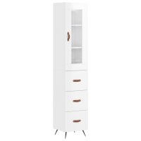 vidaXL Highboard Hochglanz-Weiß 34,5x34x180 cm...