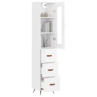 vidaXL Highboard Hochglanz-Wei&szlig; 34,5x34x180 cm Holzwerkstoff