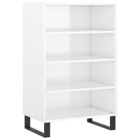 vidaXL Highboard Hochglanz-Weiß 57x35x90 cm...