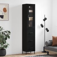 vidaXL Highboard Schwarz 34,5x34x180 cm Holzwerkstoff