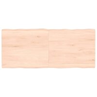 vidaXL Tischplatte 140x60x4 cm Massivholz Eiche Unbehandelt Baumkante