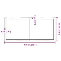 vidaXL Tischplatte 140x60x4 cm Massivholz Eiche Unbehandelt Baumkante