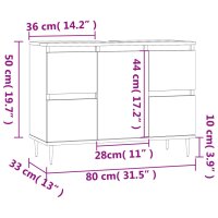 vidaXL Badschrank Wei&szlig; 80x33x60 cm Holzwerkstoff