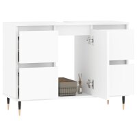 vidaXL Badschrank Wei&szlig; 80x33x60 cm Holzwerkstoff