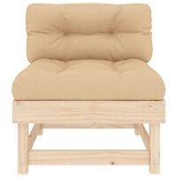 vidaXL Mittelsofa mit Kissen Massivholz Kiefer