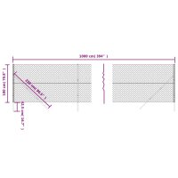 vidaXL Maschendrahtzaun Anthrazit 1,8x10 m