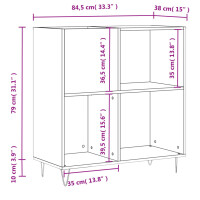 vidaXL Plattenschrank Betongrau 84,5x38x89 cm Holzwerkstoff