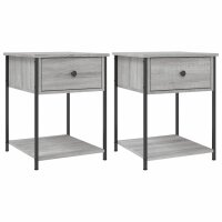 vidaXL Nachttische 2 Stk. Grau Sonoma 44x45x58 cm...