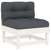 vidaXL 5-tlg. Garten-Lounge-Set mit Kissen Wei&szlig; Massivholz