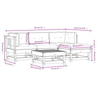 vidaXL 5-tlg. Garten-Lounge-Set mit Kissen Wei&szlig; Massivholz