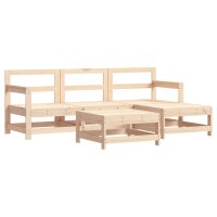 vidaXL 5-tlg. Garten-Lounge-Set mit Kissen Massivholz