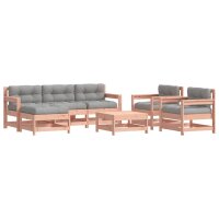 vidaXL 7-tlg. Garten-Lounge-Set mit Kissen Massivholz...