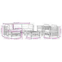 vidaXL 7-tlg. Garten-Lounge-Set mit Kissen Honigbraun Massivholz