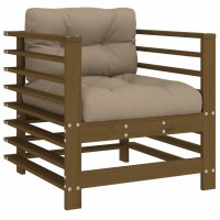 vidaXL 7-tlg. Garten-Lounge-Set mit Kissen Honigbraun Massivholz