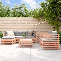 vidaXL 7-tlg. Garten-Lounge-Set mit Kissen Massivholz Douglasie