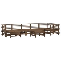 vidaXL 8-tlg. Garten-Lounge-Set mit Kissen Honigbraun Massivholz