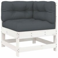 vidaXL 8-tlg. Garten-Lounge-Set mit Kissen Wei&szlig; Massivholz