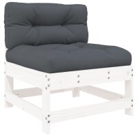 vidaXL 8-tlg. Garten-Lounge-Set mit Kissen Wei&szlig; Massivholz