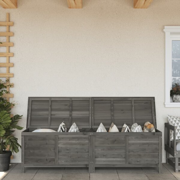 vidaXL Gartentruhe Anthrazit 198,5x50x56,5 cm Massivholz Tanne