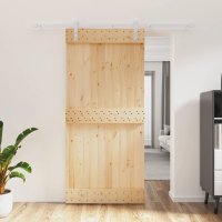 vidaXL Schiebetür mit Beschlag 95x210 cm Massivholz...
