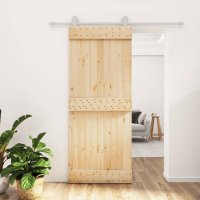 vidaXL Schiebetür mit Beschlag 85x210 cm Massivholz...