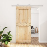 vidaXL Schiebetür mit Beschlag 85x210 cm Massivholz...