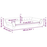 vidaXL Kindersofa Hellgrau 100x50x26 cm Samt