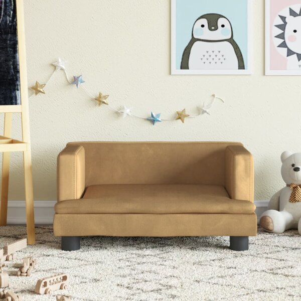 vidaXL Kindersofa Braun 60x40x30 cm Samt