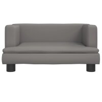 vidaXL Kindersofa Grau 60x40x30 cm Kunstleder