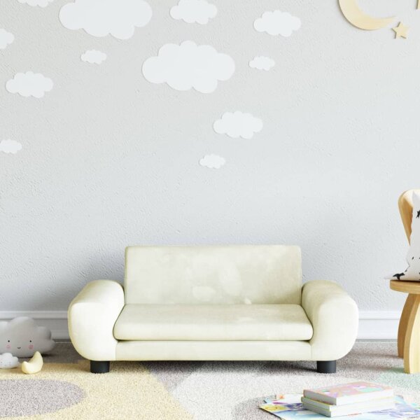 vidaXL Kindersofa Creme 70x45x33 cm Samt