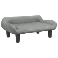 vidaXL Kindersofa Hellgrau 70x40x24 cm Samt