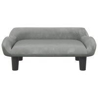 vidaXL Kindersofa Hellgrau 70x40x24 cm Samt