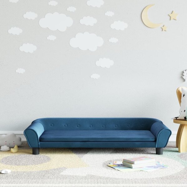 vidaXL Kindersofa Blau 100x50x26 cm Samt