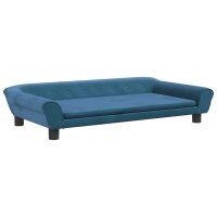 vidaXL Kindersofa Blau 100x50x26 cm Samt