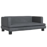 vidaXL Kindersofa Dunkelgrau 80x45x30 cm Samt