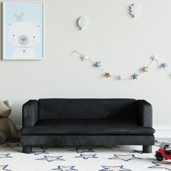 vidaXL Kindersofa Schwarz 80x45x30 cm Samt