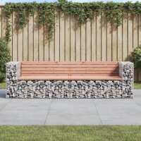 vidaXL Gartenbank aus Gabionen 244x71x65,5 cm Massivholz...